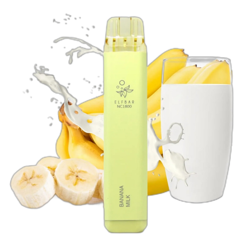 ELF BAR NC1800 Disposable Banana Milk 1800 Puffs 9...