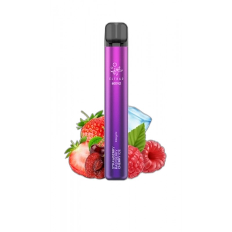 ELF BAR 600V2 Disposable 600 Puffs Strawberry Rasp...