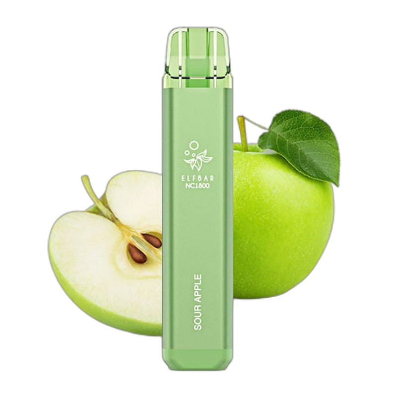 ELF BAR NC1800 Disposable Sour Apple 1800 Puffs 6m...